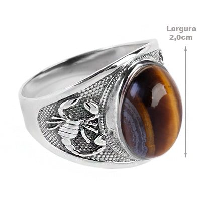 Anel de Prata com Olho de Tigre - 65030